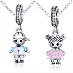 Little Boy & Little Girl Dangle Charm Bundle Set